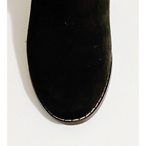 Lands’ End dark brown suede chunky heel booties, size 8 - Picture 8 of 11